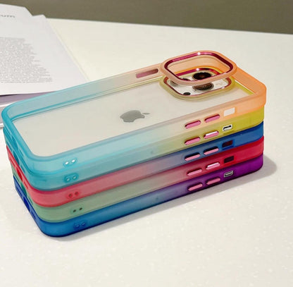 Rainbow border transparent iPhone Case